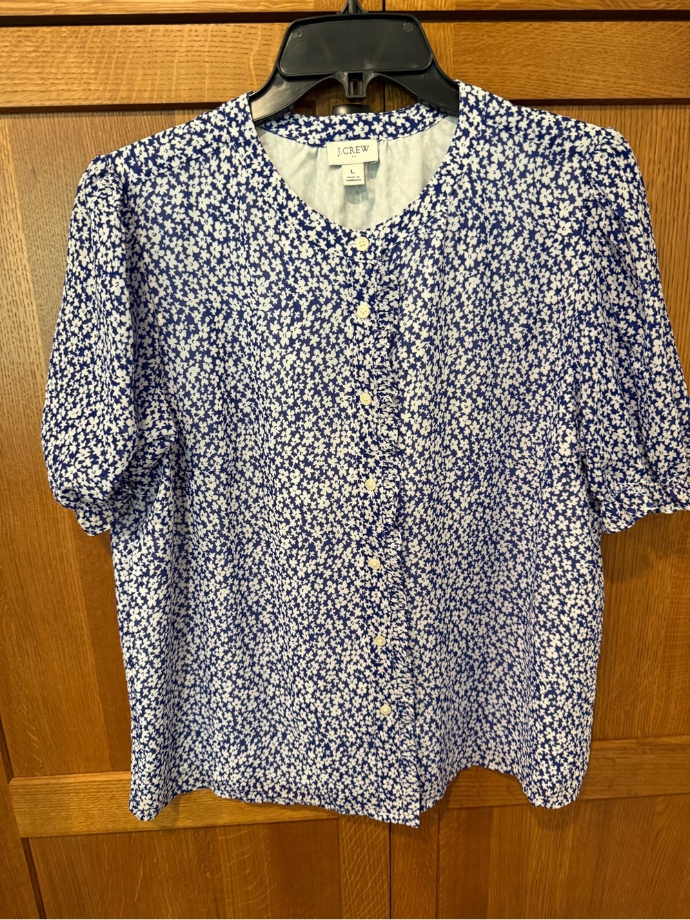 J.Crew Blue Floral Button-Front Women’s Top